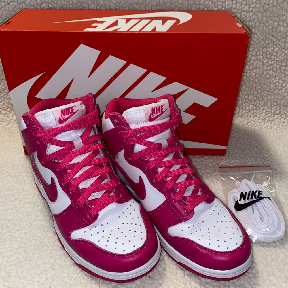 Women’s Nike Dunk High White/Pink Prime Size 7